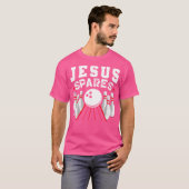 Jesus Spares Funny Christlicher Bowling T-Shirt (Vorne ganz)