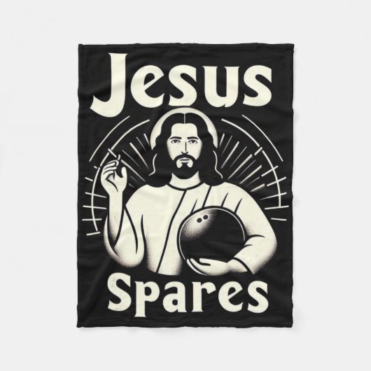 Jesus spart Männer Frauen Kinder 10 Button Bowling Fleecedecke (Vorderseite)