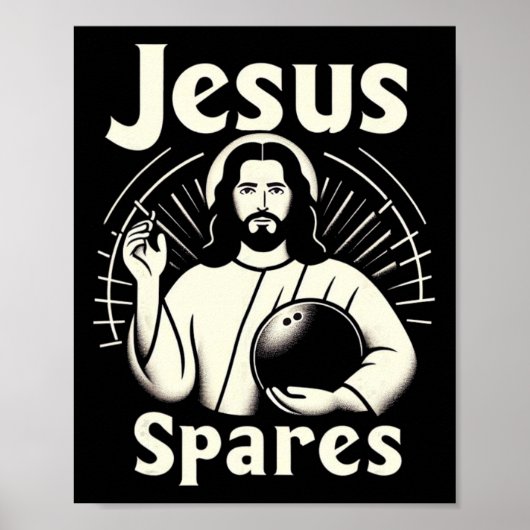Jesus spart Männer Frauen Kinder 10 Button Bowling Poster (Vorne)
