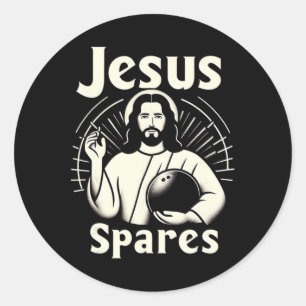 Jesus spart Männer Frauen Kinder 10 Button Bowling Runder Aufkleber