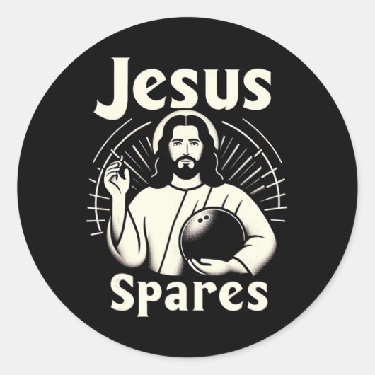 Jesus spart Männer Frauen Kinder 10 Button Bowling Runder Aufkleber (Vorderseite)