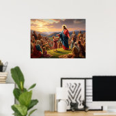 Jesus speist die Menschen Poster (Heimbüro)