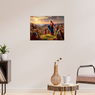 Jesus speist die Menschen Poster