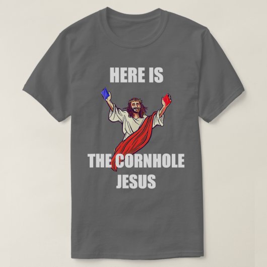Jesus spielen Cornhole Jesus Christus 1 T-Shirt (Design vorne)