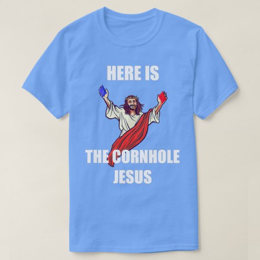 Jesus spielen Cornhole Jesus Christus T-Shirt (Design vorne)