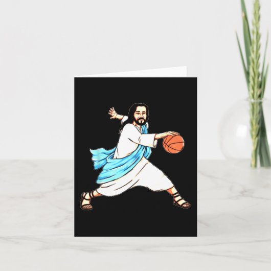 Jesus spielt Basketball Spaß Weihnachten Karte (Vorderseite)