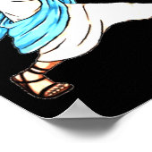 Jesus spielt Basketball Spaß Weihnachten Poster (Ecke)