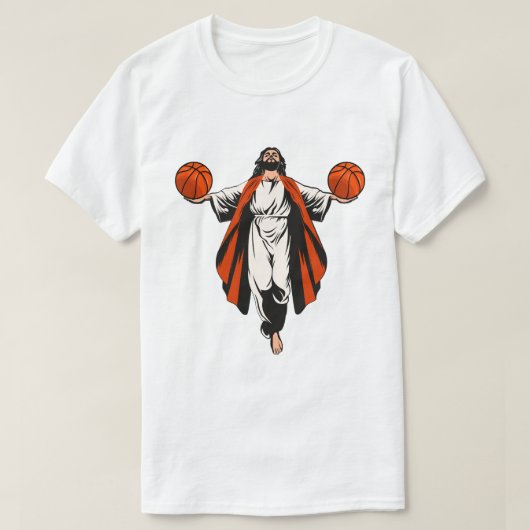 Jesus spielt Basketball T-Shirt (Design vorne)