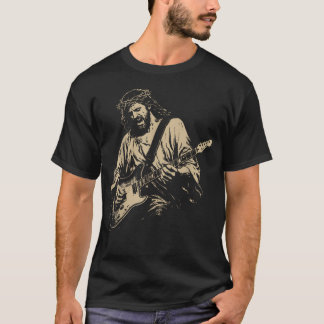 Jesus spielt Gitarre Rocker Retro T-Shirt