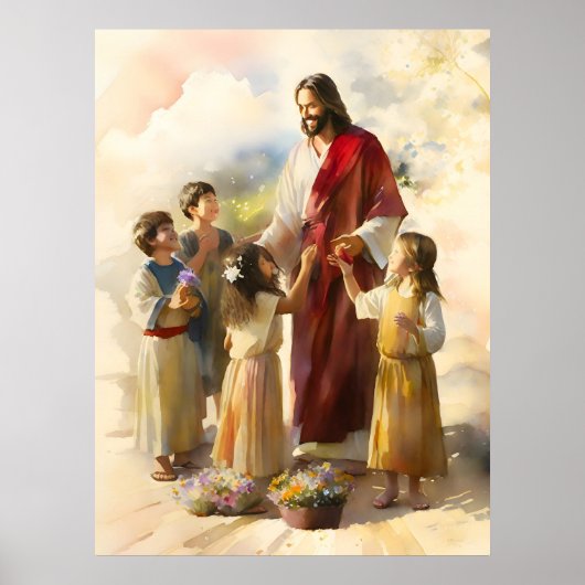 Jesus spielt mit Kindern Poster (Vorne)