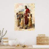 Jesus spielt mit Kindern Poster (Küche)