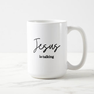 Jesus spricht über Tasse der Bibelwissenschaft