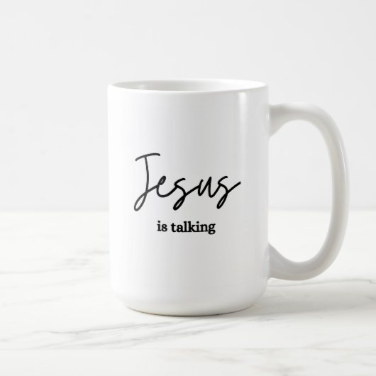 Jesus spricht über Tasse der Bibelwissenschaft (Rechts)
