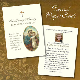 Jesus St. Joseph Schrift Gebetskarte für Beerdigun