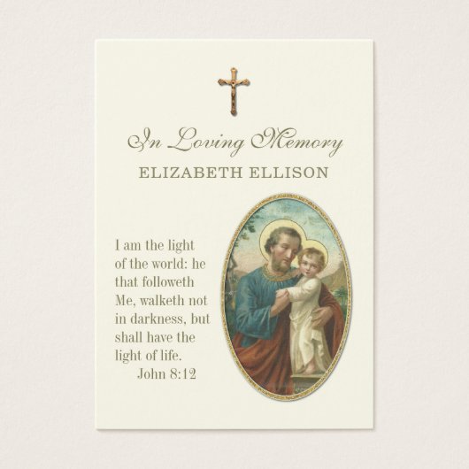 Jesus St. Joseph Scripture Beerdigung Gebetskarte (Vorderseite)