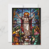 Jesus/Stached Glass Happy Oaster bearbeitbarer Tex Mitteilungskarte (Rückseite)