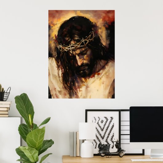 Jesus starb am Kreuz Poster (Heimbüro)