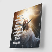 Jesus: Starke, mutige, Gott mit Quadratische Wanduhr (Winkel)