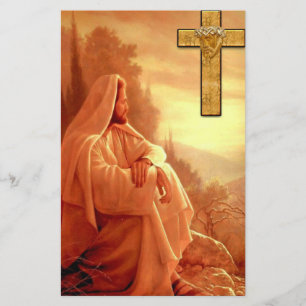 Jesus Stationary Religious Katholic Flyers Briefpapier