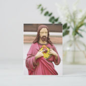 Jesus Statue Postkarte (Stehend Vorderseite)