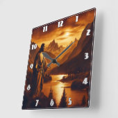 Jesus Stehend am Fluss bei Sonnenuntergang in den  Quadratische Wanduhr (Winkel)