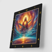 Jesus Stehendes Himmelslicht Quadratische Wanduhr (Winkel)