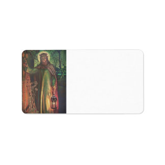 Jesus steht an der Tür und klopft Adressaufkleber