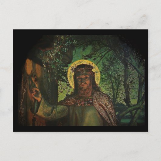 Jesus steht an der Tür und klopft Postkarte (Vorderseite)