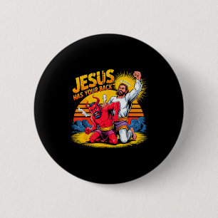 Jesus steht hinter dir, christlicher Glaube  Button