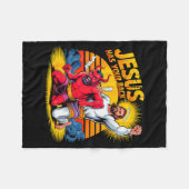 Jesus steht hinter dir, christlicher Glaube Fleecedecke (Vorderseite (Horizontal))