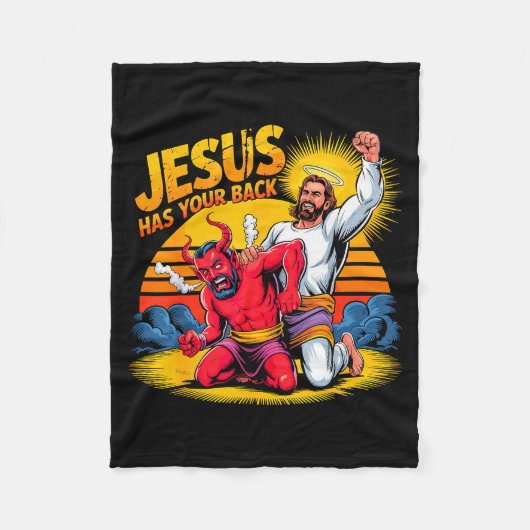 Jesus steht hinter dir, christlicher Glaube Fleecedecke (Vorderseite)