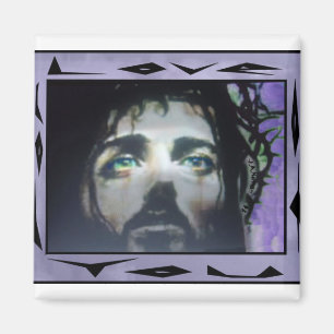 Jesus stellen gerahmte Farbe gegenüber Magnet