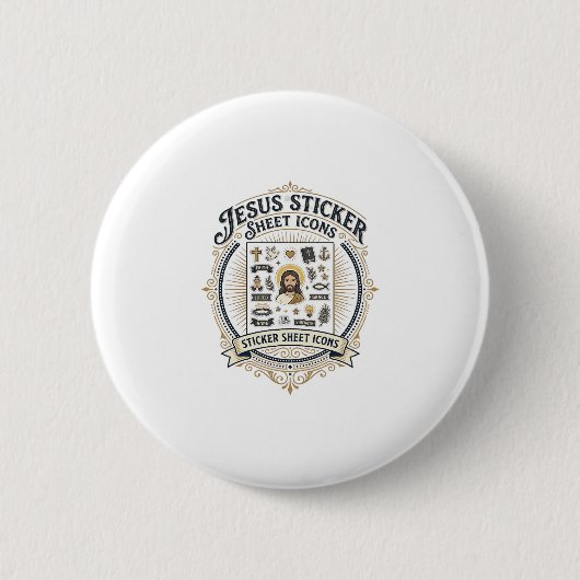 Jesus-Sticker-Set-Icons Jesus-Sticker-Set-Symbol Button (Vorderseite)