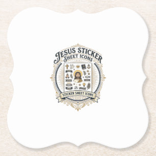 Jesus-Sticker-Set Icons Jesus-Sticker-Set Symbol Untersetzer