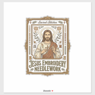 Jesus Stickerei Nadelarbeit Jesus Stickerei Nadel Aufkleber