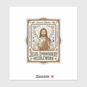 Jesus Stickerei Nadelarbeit Jesus Stickerei Nadel Aufkleber