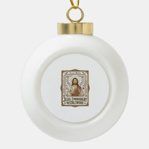 Jesus Stickerei Nadelarbeit Jesus Stickerei Nadel Keramik Kugel-Ornament