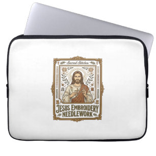 Jesus Stickerei Nadelarbeit Jesus Stickerei Nadel Laptopschutzhülle