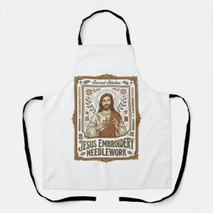 Jesus Stickerei Nadelarbeit Jesus Stickerei Nadel Schürze