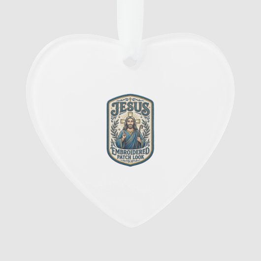 Jesus Stickpatch Blick Jesus besticktes Patch Ornament (Vorderseite)