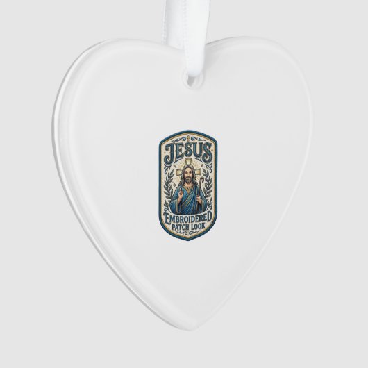 Jesus Stickpatch Blick Jesus besticktes Patch Ornament (Vorderseite)