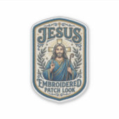 Jesus Stickpatch Blick Jesus Stickerei Patch Aufkleber (Vorderseite)