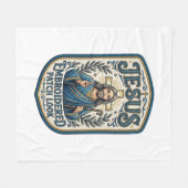 Jesus Stickpatch Blick Jesus Stickerei Patch Fleecedecke (Vorderseite (Horizontal))