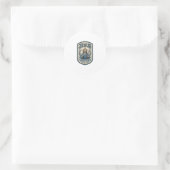 Jesus Stickpatch Blick Jesus Stickpatch Runder Aufkleber (Tasche)