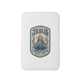 Jesus Stickpatch Look Jesus Stickpatch Badematte (Vorderseite Vertikal)