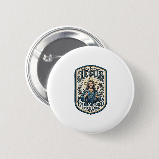 Jesus Stickpatch Look Jesus Stickpatch Button (Vorne & Hinten)