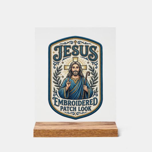 Jesus Stickpatch sieht Jesus besticktes Patch Acrylschild (Vorderseite)
