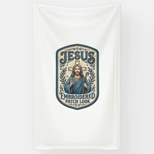 Jesus Stickpatch sieht Jesus besticktes Patch Banner (Vertikal)