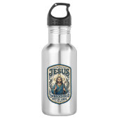 Jesus Stickpatch sieht Jesus besticktes Patch Edelstahlflasche (Vorderseite)