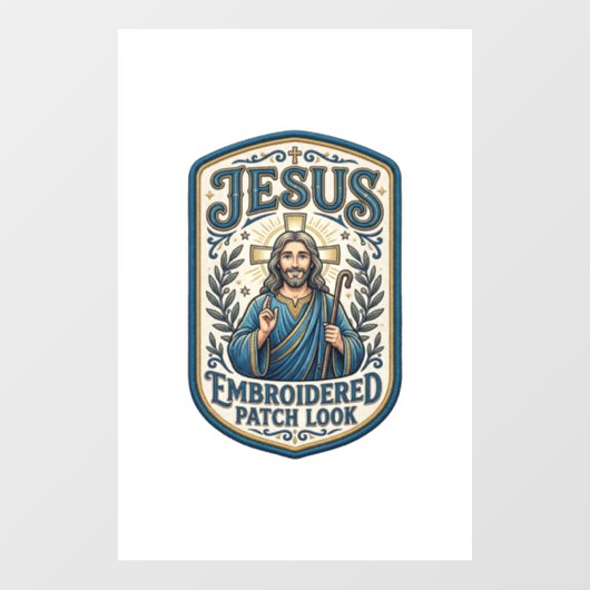 Jesus Stickpatch sieht Jesus besticktes Patch Fensteraufkleber (Blatt)